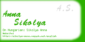 anna sikolya business card